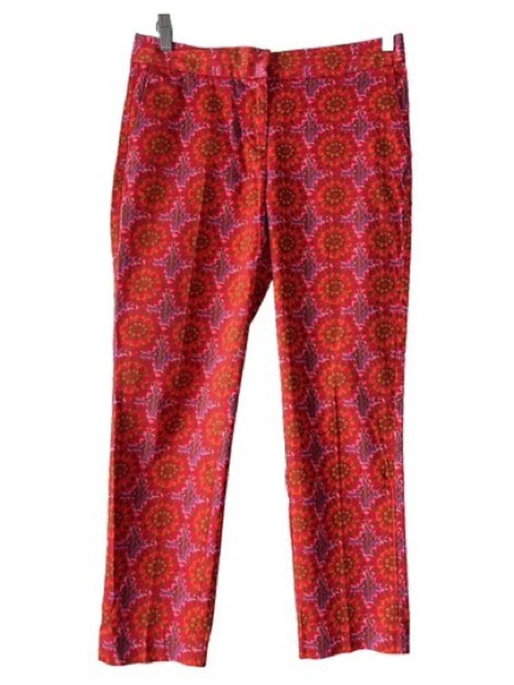 Boden Red Floral-Pattern Pants - Picture 2 of 6